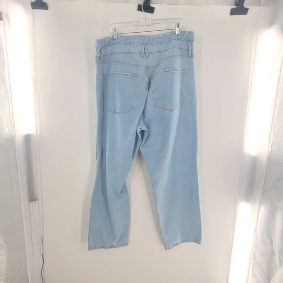 Good American Womens Plus Size 16 Blue High Rise Distressed Slim Fit Jeans - Picture 2 of 16